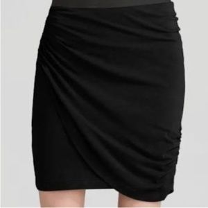 Theory Brenta Stretch Ruched Mini Skirt Black Medium